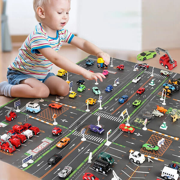 Pista Carrinho Cidade Grande Hot Wheels + 3 Carrinhos